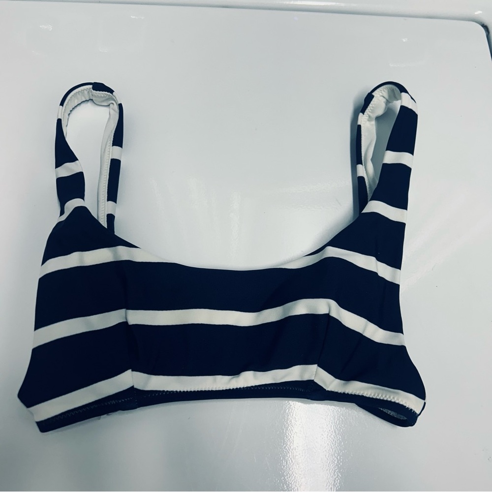 Aerie Navy and White Bikini Top XS